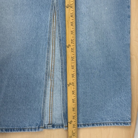 ROLLAS Womens Denim Maxi Skirt Light Wash Button Fly Front Slit Size 25 - Picture 9 of 9